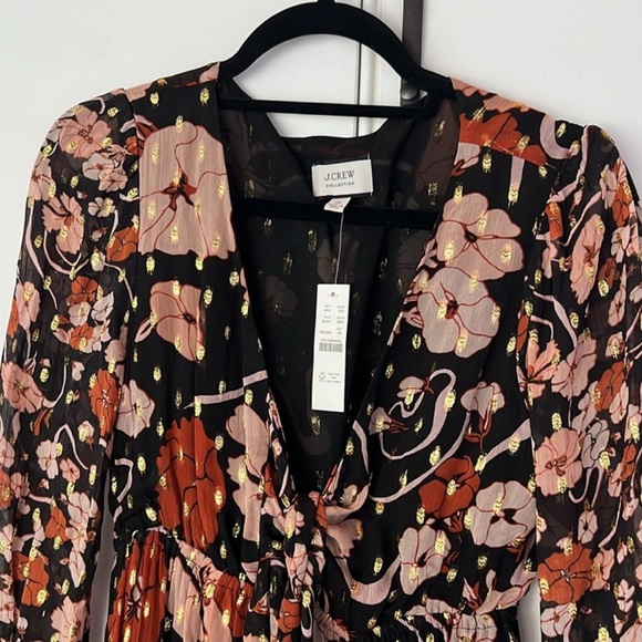 NWT J. Crew Collection Tie-Front Lurex Maxi Dress in Mixed Print - Picture 6 of 13